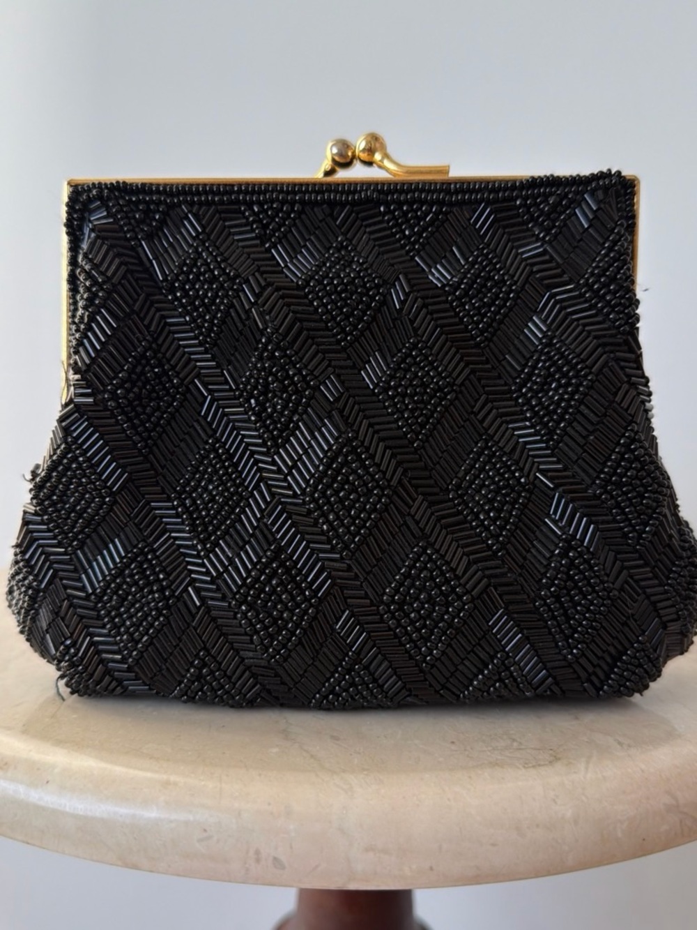 Old Hollywood Vintage ‘La Regale’ Trapezoid Mini Beaded Bag